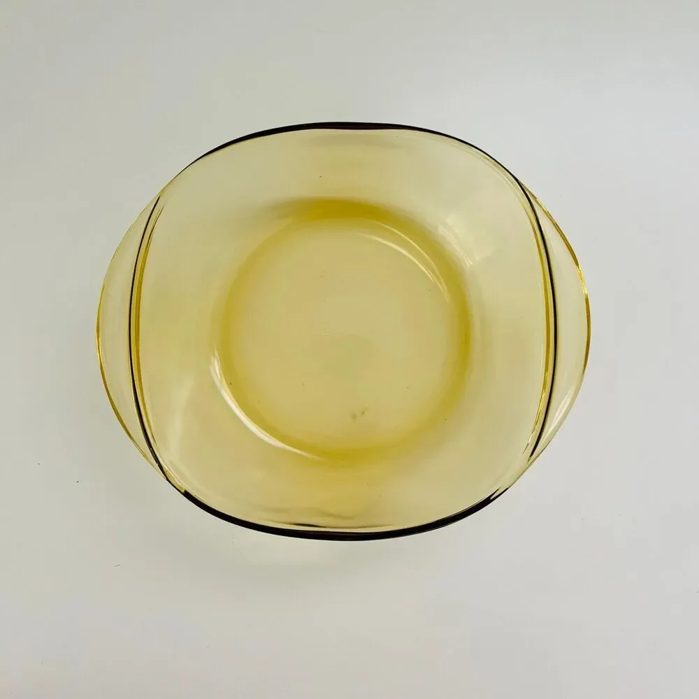 DYNAWARE PYR-O-REY Amber Yellow Glass Square Casserole Baking Dish, 1.75 Qt.